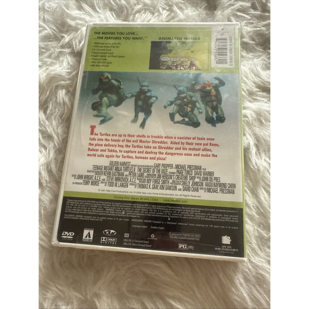Teenage Mutant Ninja Turtles II: the Secret of the Ooze (DVD, 1991) Factory Seal - Picture 2 of 5